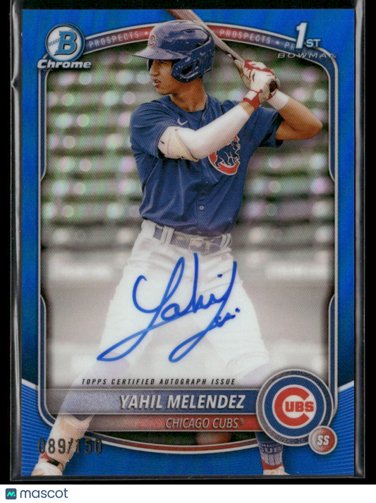 2025 Bowman Chrome Yahil Melendez #CPA-YM Blue 1st Bowman Auto 089/150 (BT)