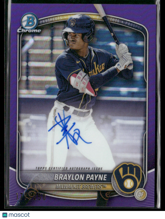 2025 Bowman Chrome Braylon Payne #CPA-BP Purple Refractor 177/250 Auto