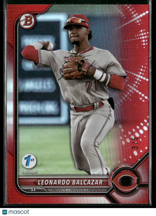 2022 Bowman 1st Edition Leonardo Balcazar #BD-91 Red Foil 1st Edition 3/5