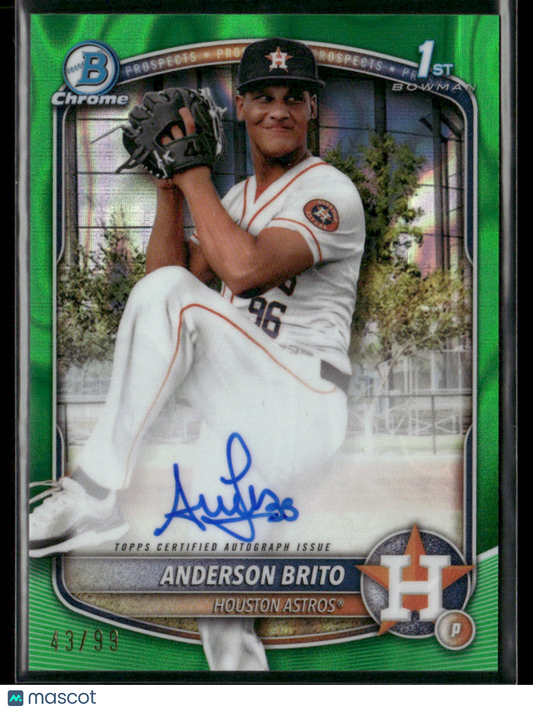2025 Bowman Chrome Anderson Brito #CPA-ABR Green Lava 1st Bowman Auto 43/99