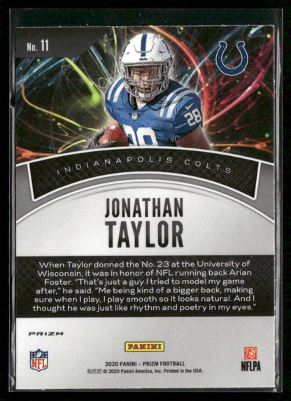 2020 Panini Prizm Jonathan Taylor #11 Silver Prizm Illumination SP RC Rookie