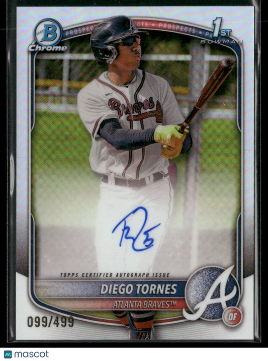 2025 Bowman Chrome Diego Tornes #CPA-DT 1st Bowman Auto Refractor 099/499