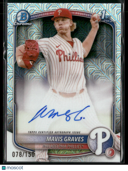 2025 Bowman Chrome Mavis Graves #CPA-MG HTA Choice 078/150 1st Bowman Auto
