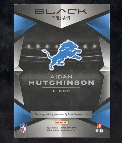 2024 Panini Black Aidan Hutchinson #NLS-AHN Night Lights Auto Emerald 11/25