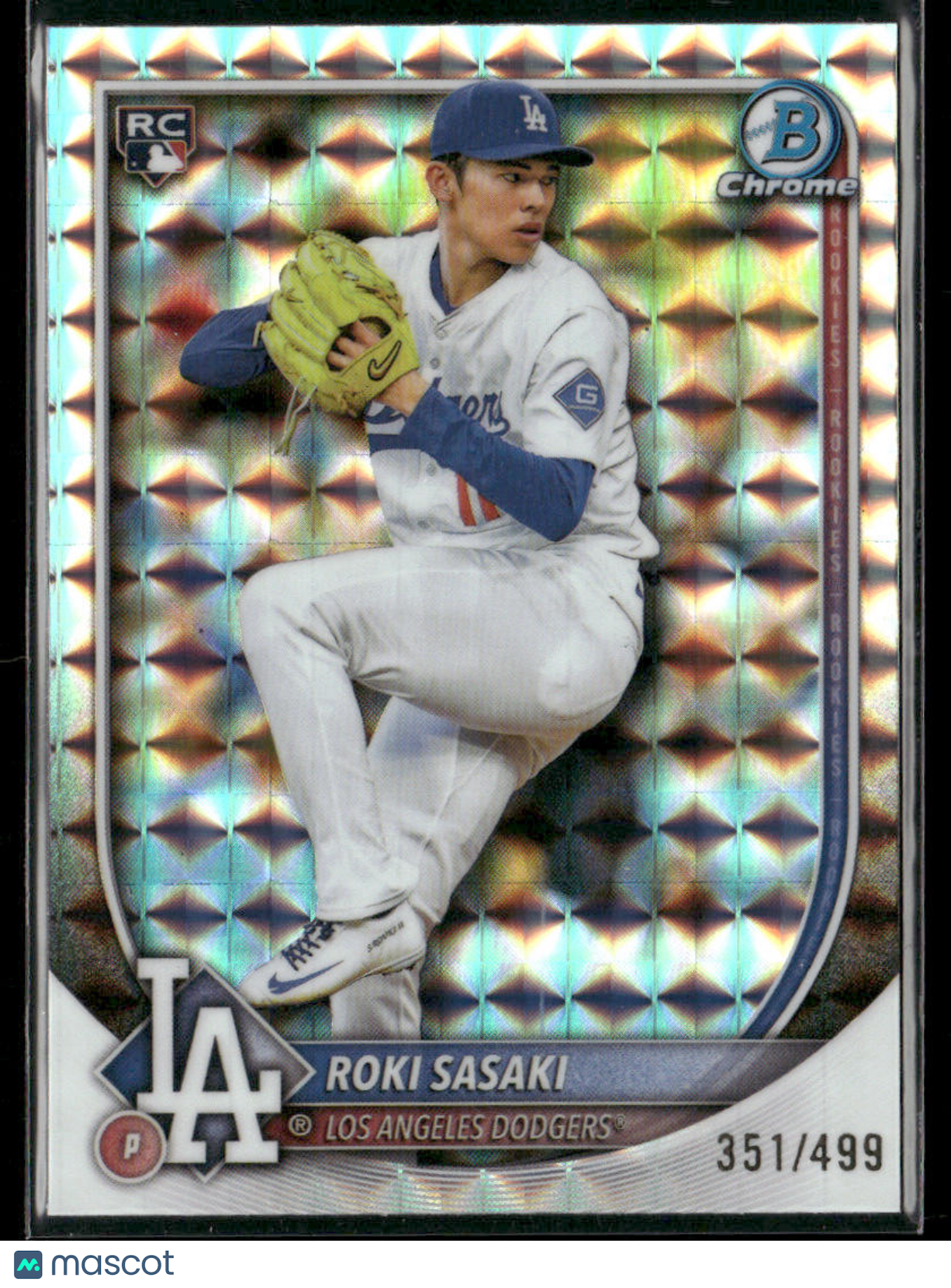 2025 Bowman Chrome Roki Sasaki #12 Geometric Refractor RC Rookie 351/499