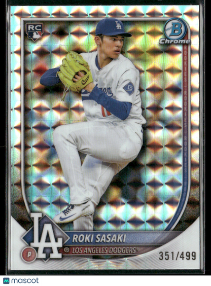 2025 Bowman Chrome Roki Sasaki #12 Geometric Refractor RC Rookie 351/499