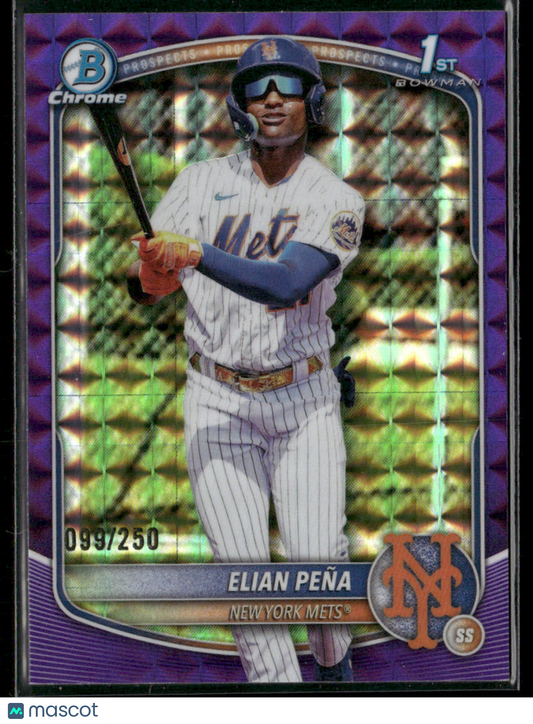 2025 Bowman Chrome Elian Peña #BCP-155 Purple Geometric 1st Bowman 099/250