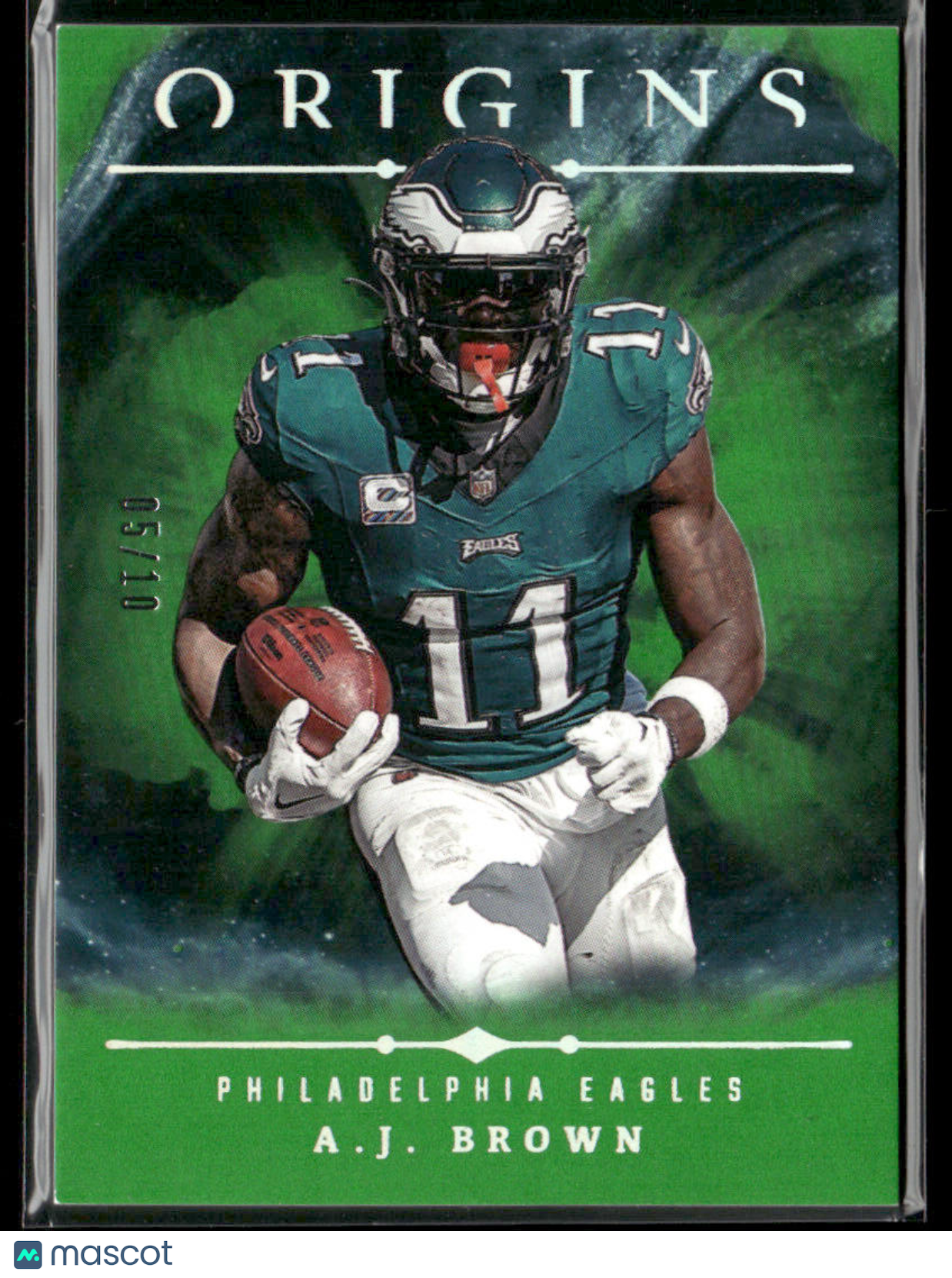 2024 Panini Origins Football A.J. Brown #41 Green Parallel 05/10