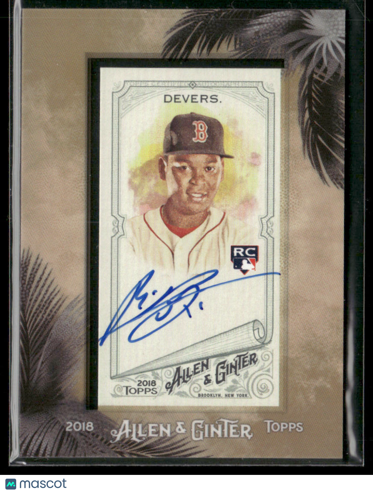 2018 Topps Allen & Ginter Rafael Devers #MA-RD Mini Framed RC Rookie Auto