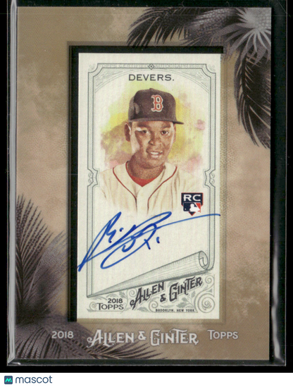 2018 Topps Allen & Ginter Rafael Devers #MA-RD Mini Framed RC Rookie Auto