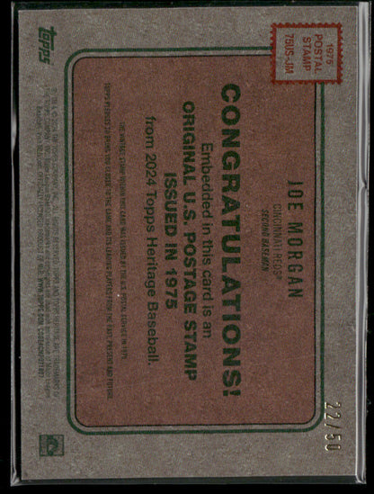 2024 Topps Heritage Joe Morgan #75US-JM 1975 Postage Stamp 22/50