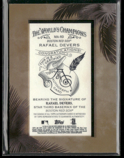 2018 Topps Allen & Ginter Rafael Devers #MA-RD Mini Framed RC Rookie Auto