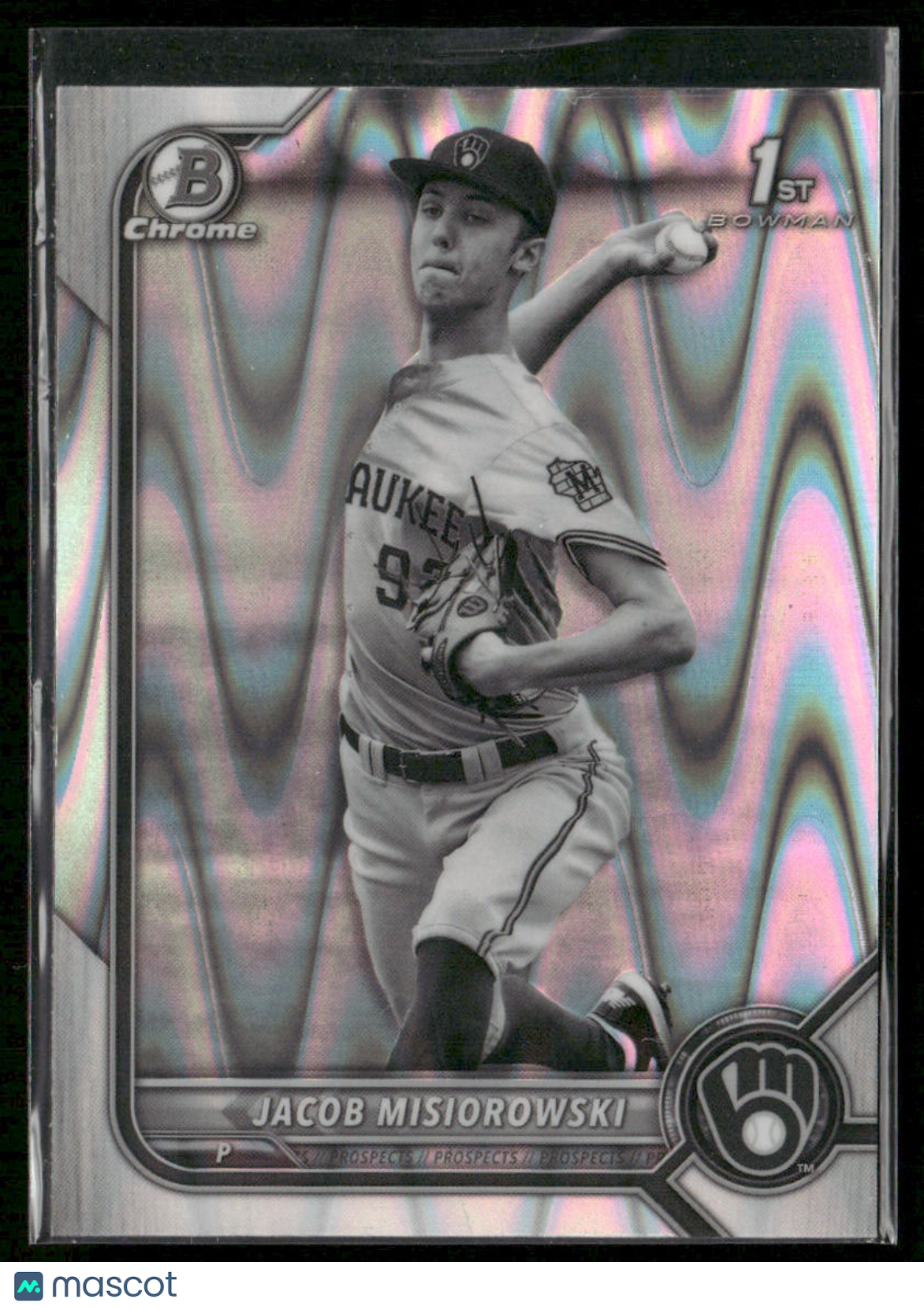2022 Bowman Draft Jacob Misiorowski #BDC-132 Black & White RayWave 1st Bowman