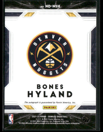 2021-22 Panini Donruss Bones Hyland #ND-NSH RC Rookie Next Day Auto