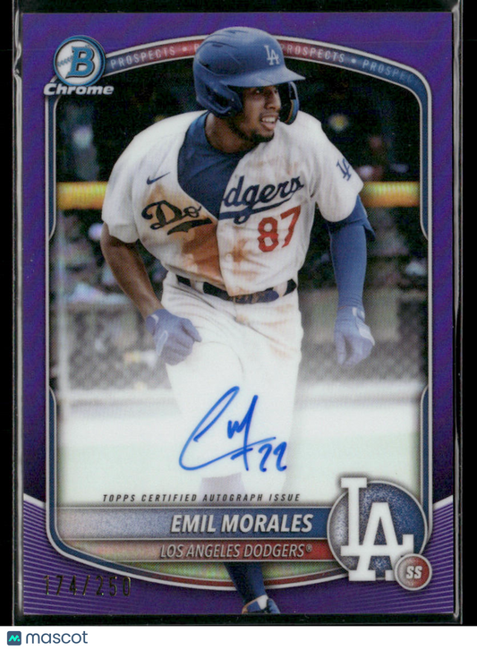 2025 Bowman Chrome Emil Morales #CPA-EMO Purple Refractor Auto 174/250