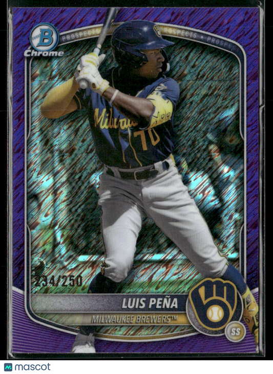 2025 Bowman Chrome Luis Peña #BCP-239 Purple Shimmer Refractor 234/250