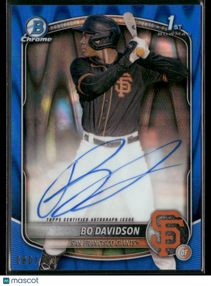 2025 Bowman Chrome Bo Davidson #CPA-BD Blue RayWave 080/150 1st Bowman Auto