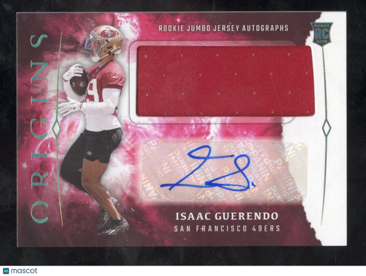 2024 Panini Origins Isaac Guerendo #RJA-IGU Rookie Jumbo Jersey Auto