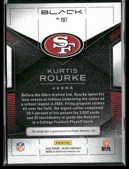 2025 Panini Black Kurtis Rourke #197 Citrine RC Rookie Auto 16/25