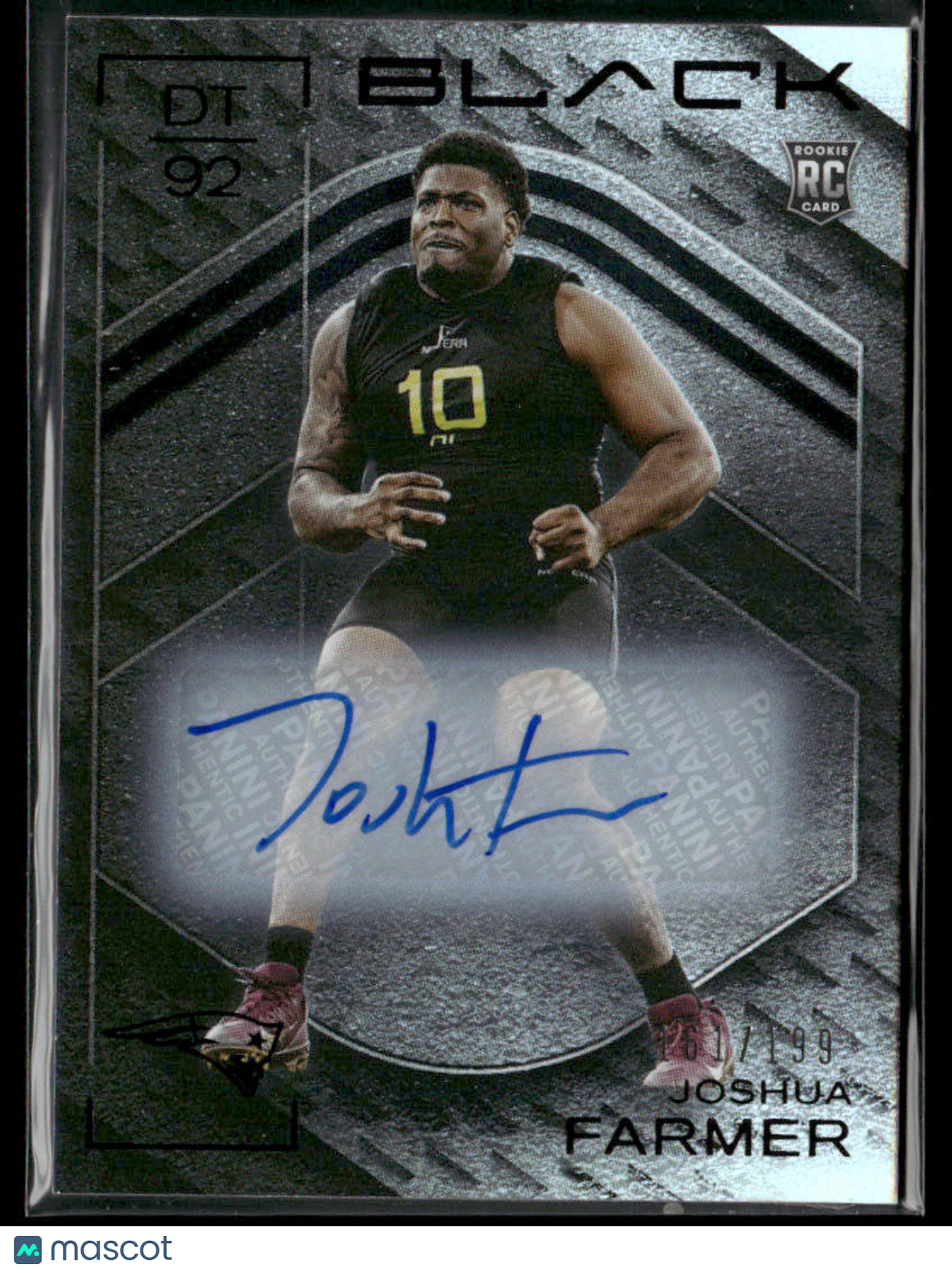 2025 Panini Black Football Joshua Farmer #154 RC Rookie Auto 161/199
