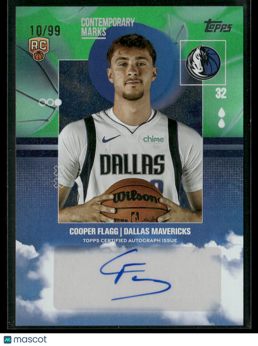 2025-26 Topps Contemporary Marks Auto Cooper Flagg #CM-CF Green RC Rookie 10/99