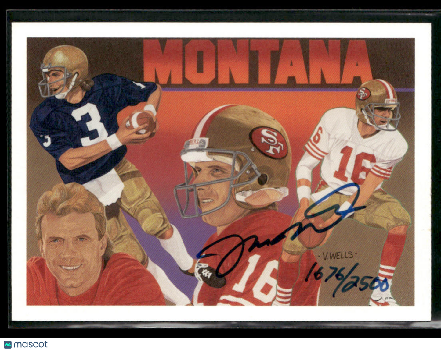 1991 Upper Deck Football Heroes Joe Montana #9 Auto 1676/2500