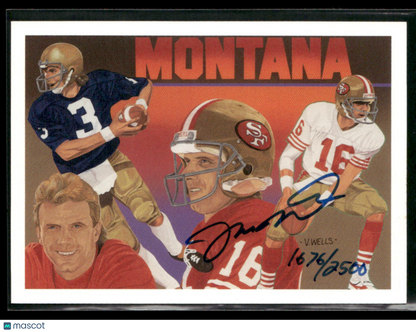 1991 Upper Deck Football Heroes Joe Montana #9 Auto 1676/2500