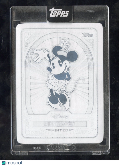 2025 Topps Disney Mint Minnie Mouse Platinum Black Printing Plate 1/1 #108 (BW)