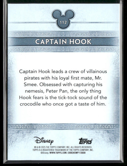 2025 Topps Disney Mint Captain Hook Platinum Tier Foilfractor 1/1 #112 (BW)