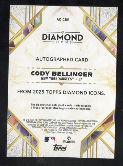 2025 Topps Diamond Icons Cody Bellinger #AC-CBE Auto Black Parallel 05/10 (BW)