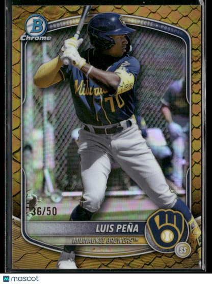 2025 Bowman Chrome Luis Peña #BCP-239 Gold Reptilian 36/50