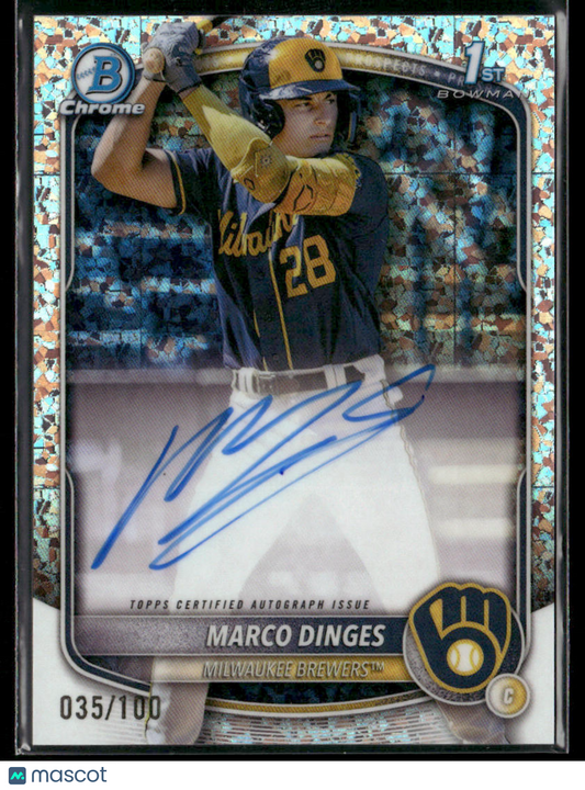 2025 Bowman Chrome Marco Dinges #CPA-MD Mini Diamond 035/100 1st Bowman Auto