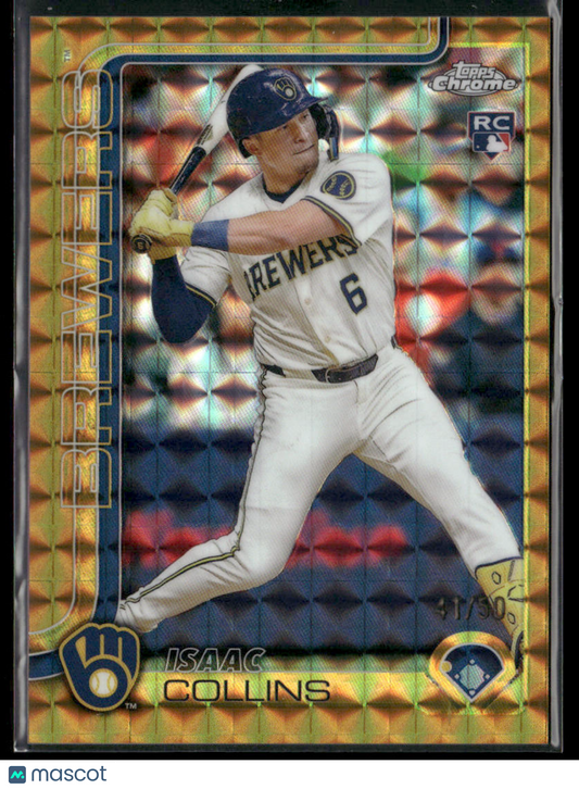 2025 Topps Chrome Isaac Collins #92 Gold Geometric RC Rookie 41/50