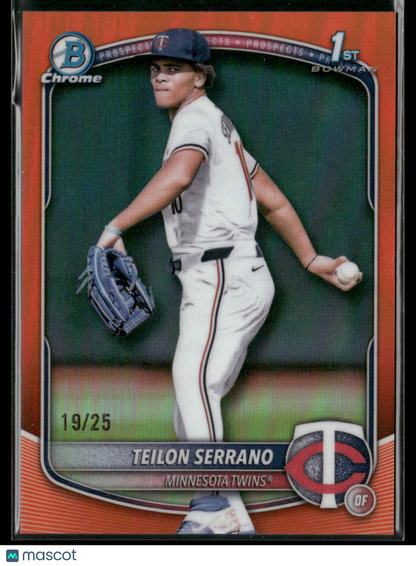 2025 Bowman Chrome Teilon Serrano #BCP-188 Orange Refractor 1st Bowman 19/25