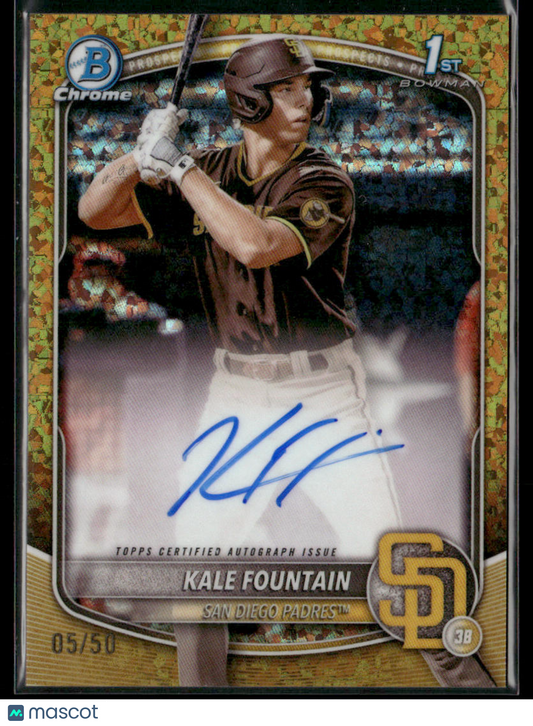 2025 Bowman Chrome Kale Fountain #CPA-KFO Gold Mini Diamond /50 1st Bowman Auto