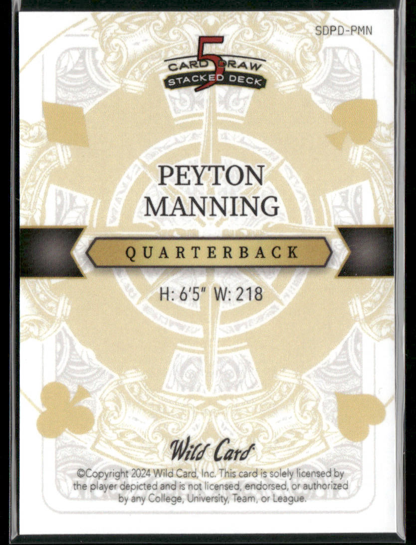 2024 Wild Card 5 Card Draw Stacked Deck Peyton Manning #SDPD-PMN Lava 1/1
