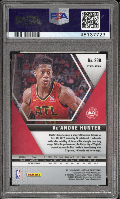 2019 Panini Mosaic De'andre Hunter #239 Genesis Rookie PSA 9