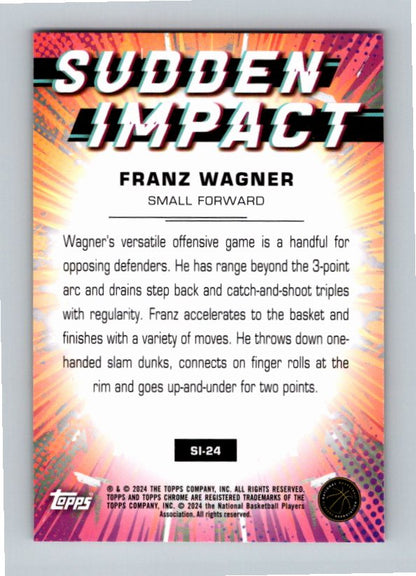 2024 Topps Chrome Franz Wagner #SI-24 Sudden Impact