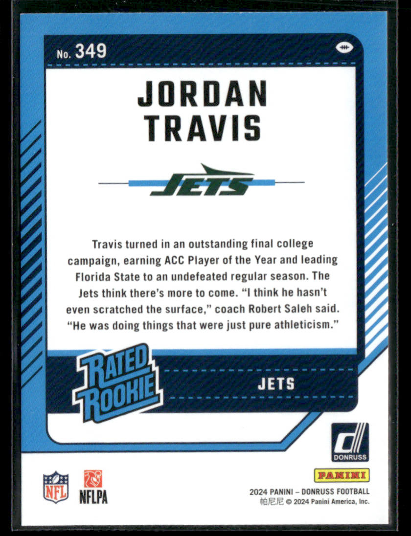 2024 Donruss Jordan Travis #349 Press Proof Green Rated Rookie