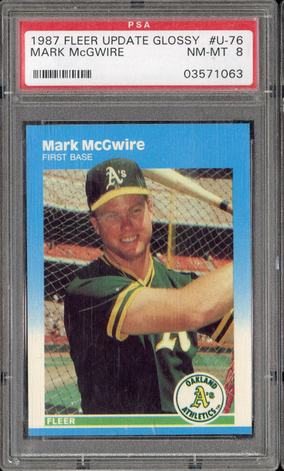 1987 Fleer Update Glossy Mark Mcgwire #U-76 Glossy PSA 8