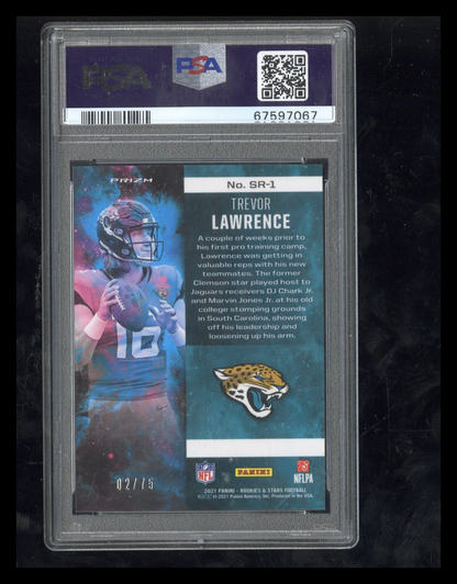 2021 Panini Rookies & Stars Trevor Lawrence Stellar Rookies Pink 02/75 PSA 10