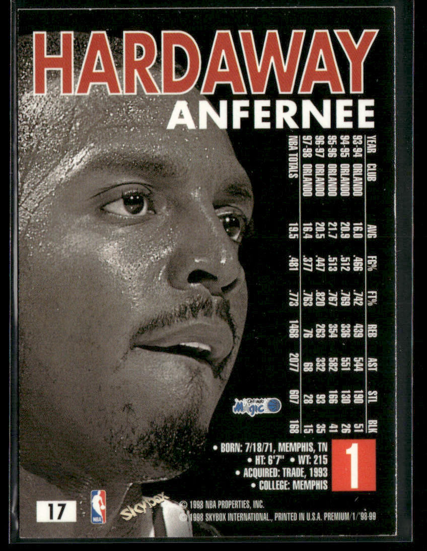 1998 Skybox Premium Anfernee Hardaway #1