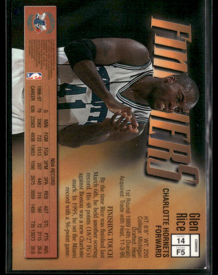 1997-98 Topps Finest Glen Rice #F5