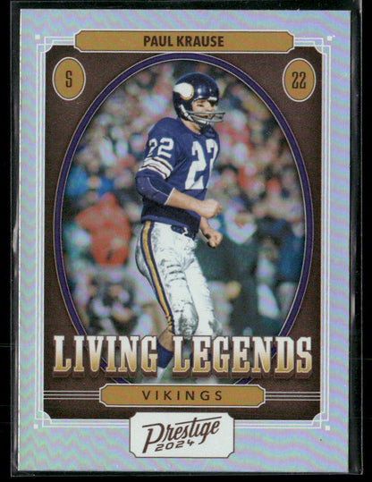 2024 Prestige Paul Krause #LL-PKE Living Legends Silver Prizm