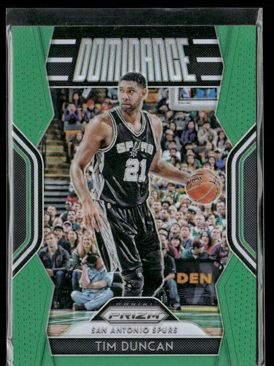 2018-19 Panini Prizm Tim Duncan #27 Dominance Green Prizm