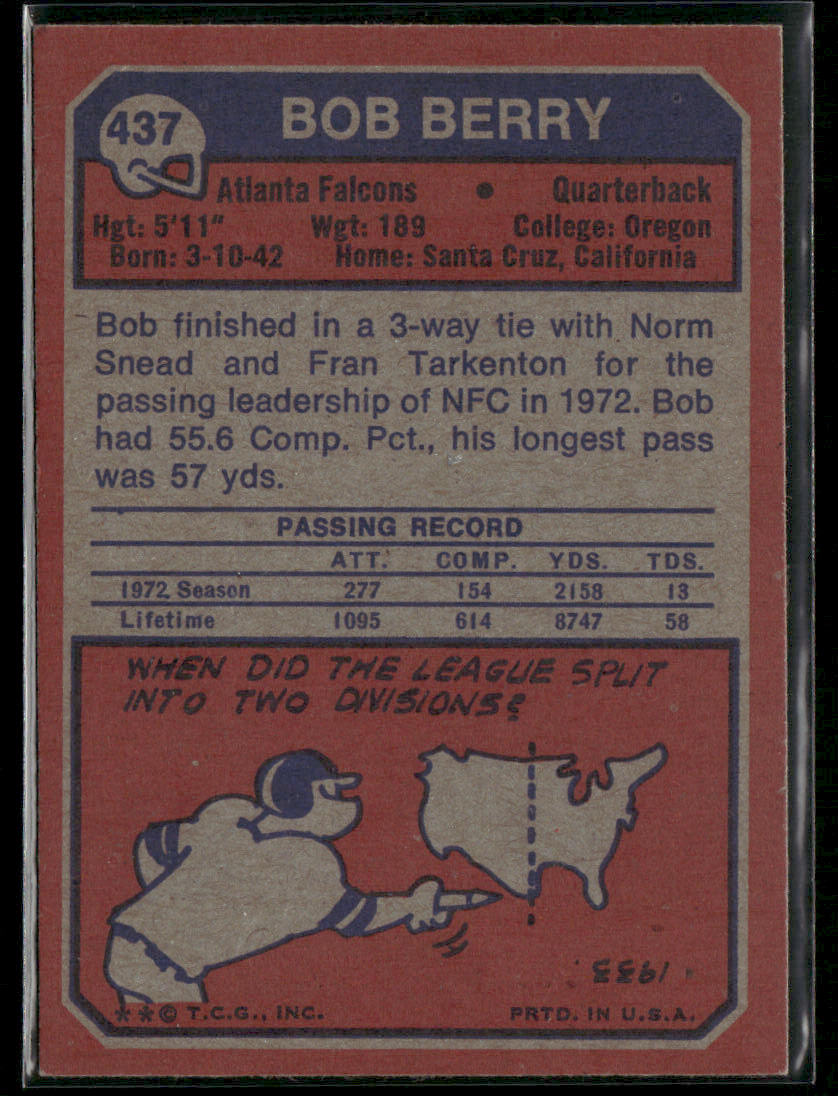 1973 Topps Bob Berry #437