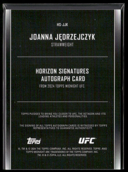 2024 Topps Midnight UFC Joanna Jedrzejczyk #SH-3K Autograph