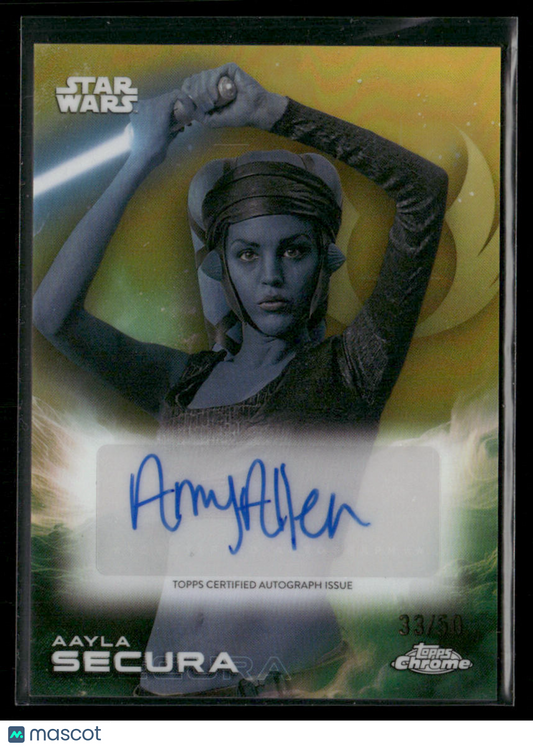 2025 Topps Chrome Star Wars Aayla Secura/Amy Allen Gold Auto 33/50 #A-AM