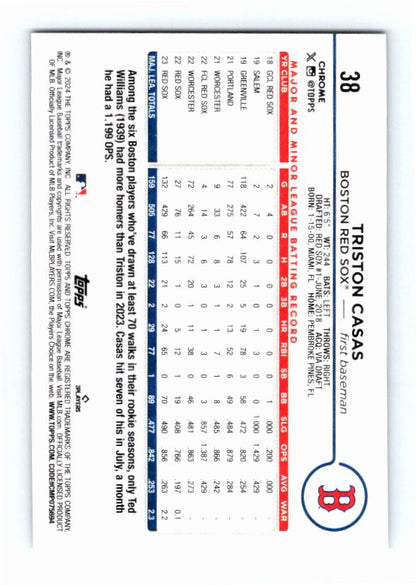 2024 Topps Chrome Triston Casas #38 Negative Refractor
