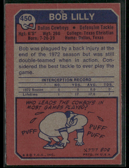 1973 Topps Bob Lilly #450